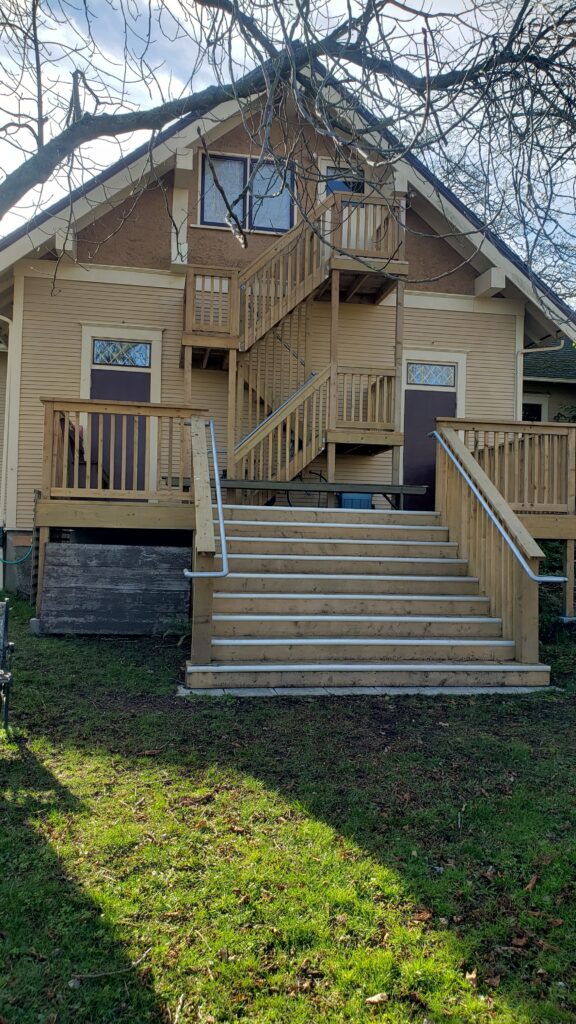 Renovated back stairs and porch