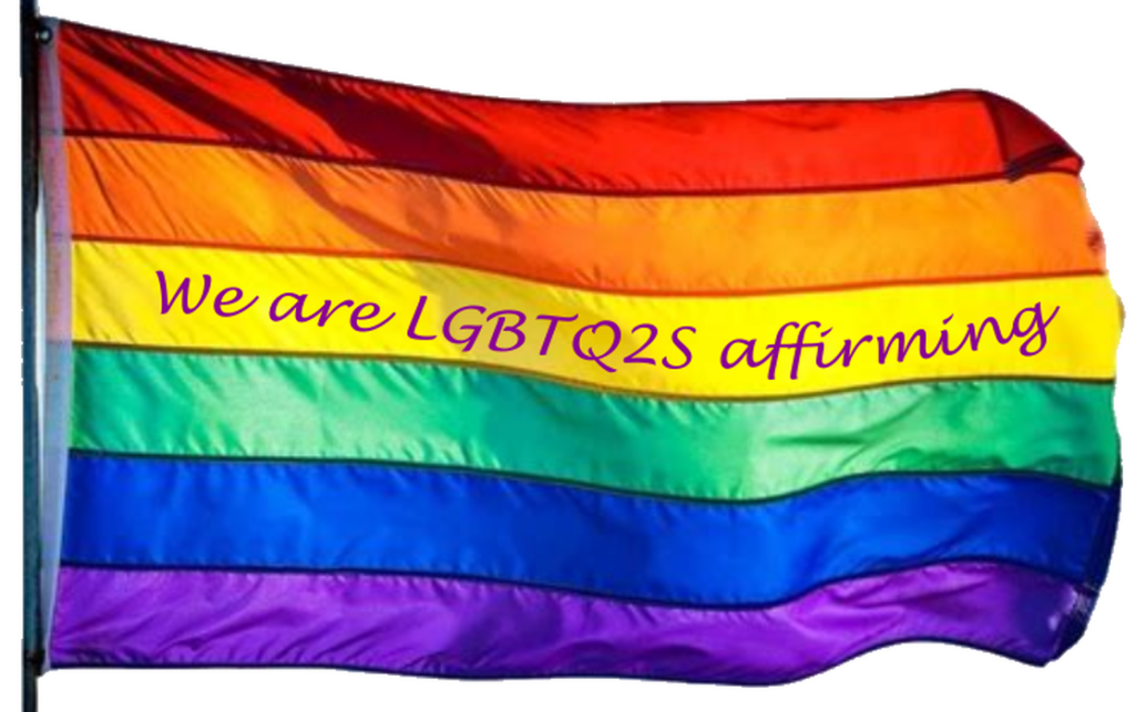 Rainbow flag LGBTQ2A affirming