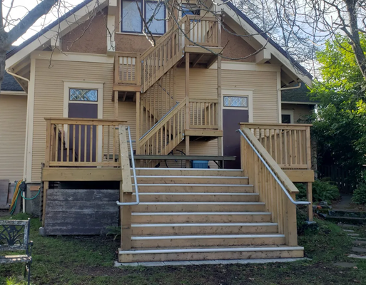 Recent renovation of the back stairs and porch